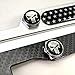 Aootf License Plate Screw Bolt Caps- Logo Billet Metal Car License Plate Bolts Frame Screw Cover with Black Skull Sticker, License Plate Frame Security Fastener Kit with Anti-Rattle Foam Pads