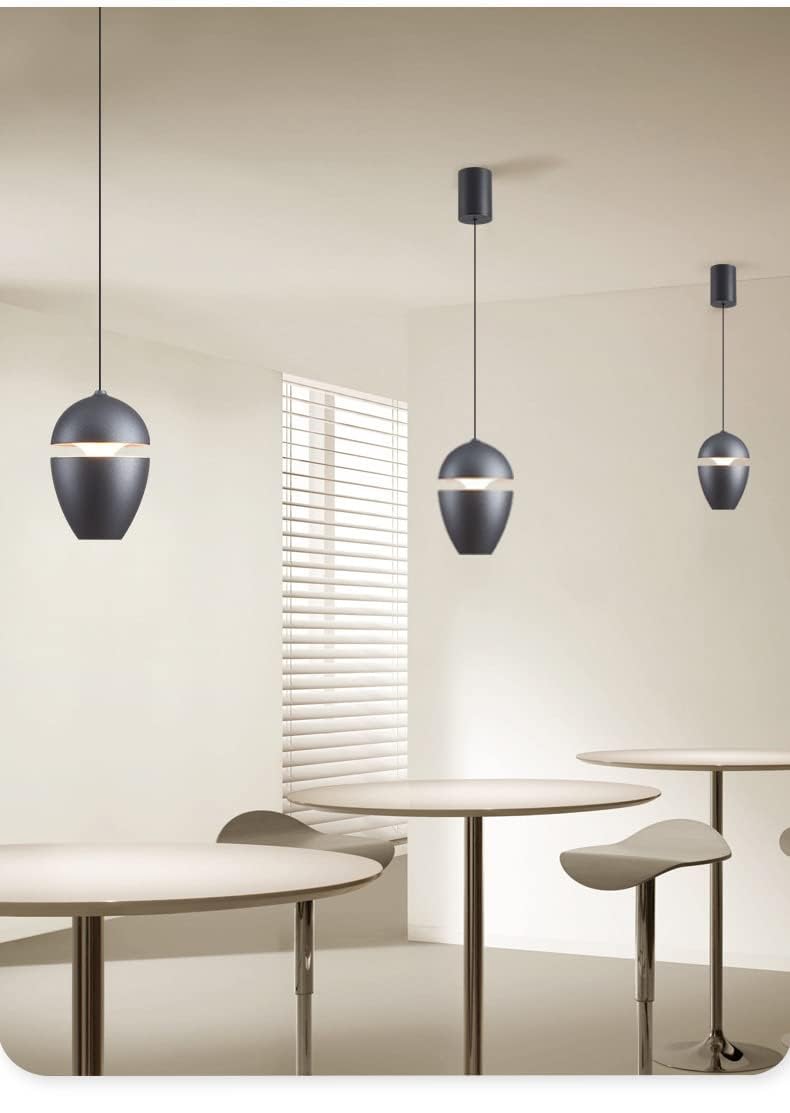 LED Pendelleuchte,Grau Höhenverstellbar Esszimmerlampe, Moderner Aluminum Hängelampe Esstisch Küche Wohnzimmer 7W 230V, für Wohnzimmer Schlafzimmer Arbeitszimmer Büro Esszimmer TB2546