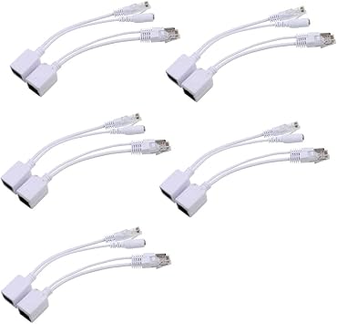 FLAMEER 5 çift Ethernet bağlantı kablosu üzerinden POE adaptör enjektör + splitter kiti