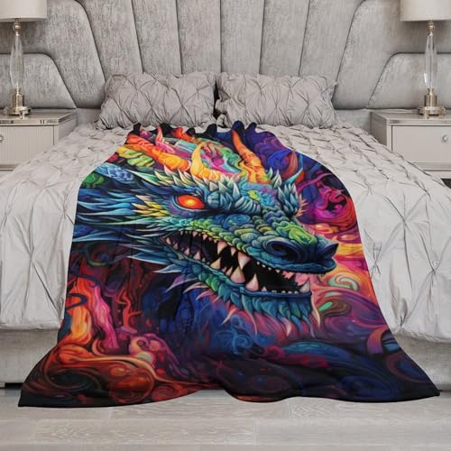 Manta de dragón de forro polar franela suave y cálida para sofá 100x130 cm 7