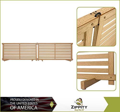 Zippity Outdoor Products ZP19072 1.9 H x 3.6 ft W WoodTek Vinyl Cedar Color Slatted Puppy Kit (2 Panels) Portable Fence