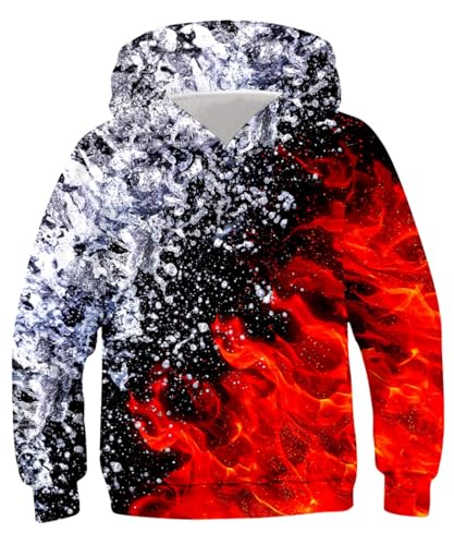 Image of Lovekider Boys Hoodies Sweatshirt Cool 3D Print Pullover with Big Pocket for Kids Fashion Warm Winter 6-16 Years