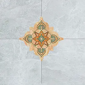 Jaamso Royals Cream Mosaic Tiles Sticker Floor Sticker, Kitchen Bathroom Self-Adhesive PVC Waterproof Wall Sticker(30 CM X 45 CM)