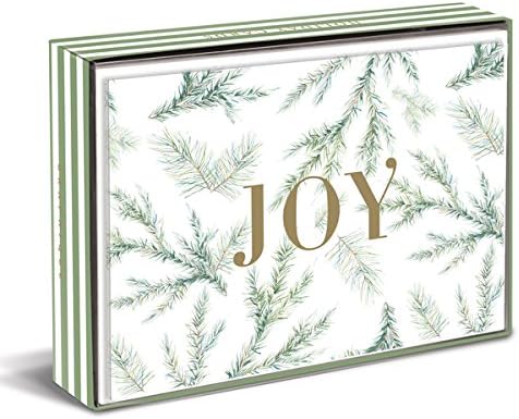 Graphique Joy Branches Holiday Cards - Pack of 15 Cards with Envelopes - Christmas Greetings - Gold Foil and Embossing - Boxed Set - 4.75" x 6.625" - Image 3