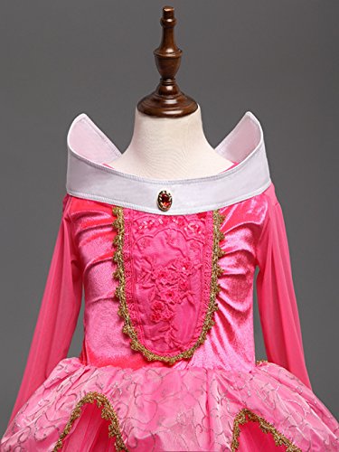 Dreamhigh Sleeping Beauty Princess Party Girls Costume Dress (Pink, 4 Years) #TOP4