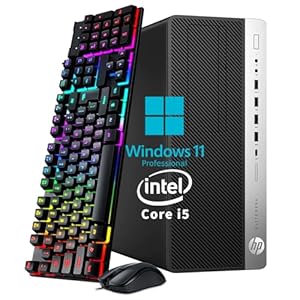 HP EliteDesk 800 G4 Tower Desktop Computer PC, Intel Core i5-8500, 8GB DDR4 RAM, 256B SSD, Keyboard & Mouse, USB WiFi & Bluetooth, Type-C, Windows 11 Pro (Renewed)