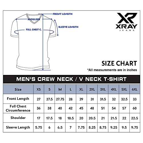 X Ray Men's Stretch Soft Cotton Slim Fit Short Sleeve Crewneck T-Shirt, Fashion Casual Tee For Men, Navy - Crewneck, 3X-Large #TOP5