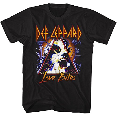 Amazon.com: Def Leppard Love Bites Black Adult T-Shirt Tee