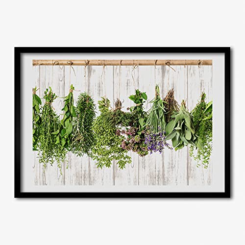 Tableau décoratif moderne Tulup en bois MDF 70x50 cm avec affiche de plantes suspendues