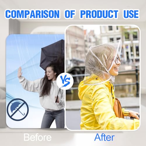 WKRTDY 2 pcs Damen Kopf-Regenhaube mit Visier, wiederverwendbar, wasserdicht aus Kunststoff, weißer Regenhut für Damen, Schützen Sie Ihre Frisur mit Stil!