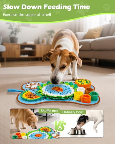 KeeKit Snuffle Mat for Dogs, 25x17 Inch Pet Interactive Slow Feeder for Puppies, Dog Treat Puzzle for Training, Stress Relief & Foraging Skills, Enrichment Feeding Activity - Thumbnail 3
