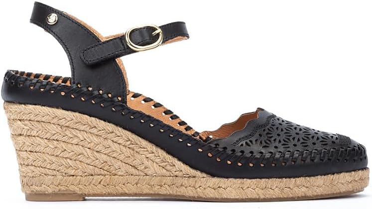 PIKOLINOS Wedge Sandals Leather Vila for Woman Black