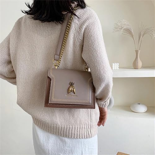 Elegant Bee Patch Crossbody Bag for Women,Vintage Bee Single Shoulder Handbag,Shoulder Bag with Metal Chain Strap.2