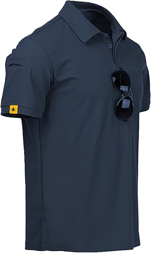 ZITY Camiseta tipo polo para hombre, manga corta, con cuello, deportiva, táctica, atlética, para golf, uso diario, informal