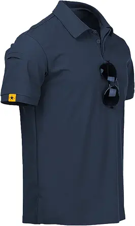  Mens Polo Shirt Short Sleeve Moisture Wicking Athletic Golf Polos