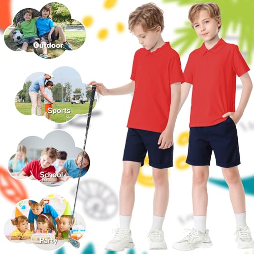 Image of Dreammonkey Toddler to Youth Stain Resistant Polo Shirts Kids Collared Golf T-Shirt School Uniform for Boys and Girls