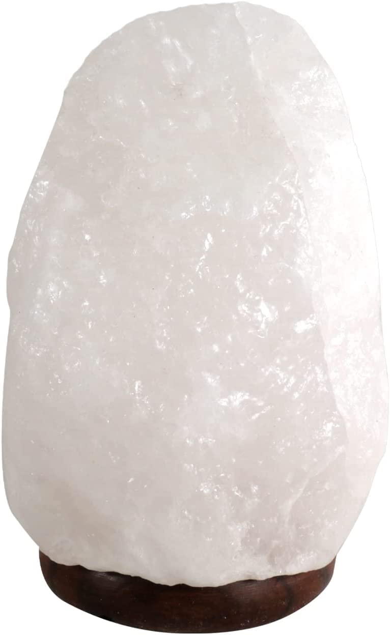 Halit Salzkristall Lampe weiße Salzlampe 2-3 kg plus Teelichthalter 'Yin & Yang' aus der Salt Range Pakistan by Salzarena