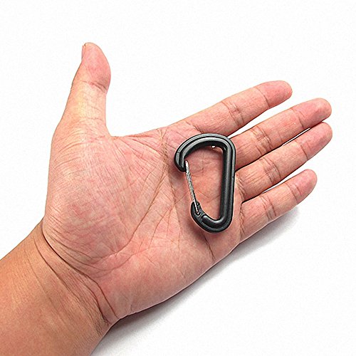 Grampo de gancho, Andoer 5pcs forma de D de plástico mosquetão anel em forma de chave corrente ganch