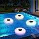 Drcowu Solar-Poollicht, schwimmendes Solar-Poollicht mit Fernbedienung, 16 RGB-Farben wechselnde wasserdichtes schwimmendes Solarlicht für Swimmingpools, Garten, Rasen und Außendekoration