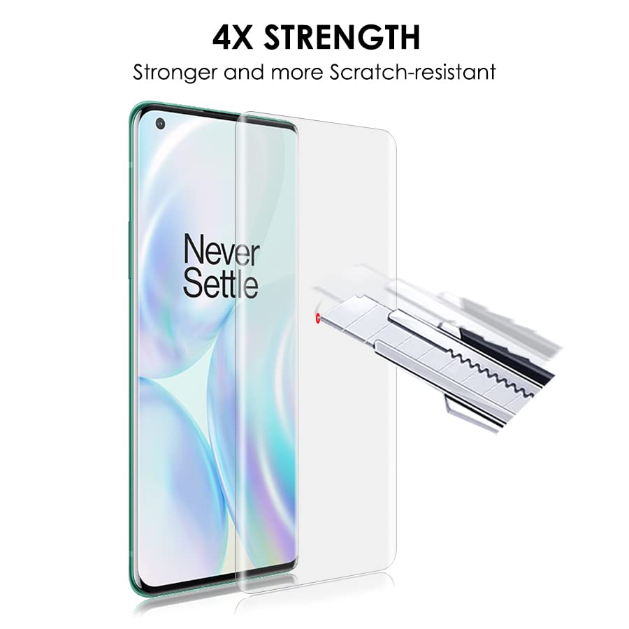 2+2 Stück] Vetro Temperato per OnePlus 8 Pro Pellicola Protettiva [+ Fotocamera Posteriore Protectore] [Bordo curvo Full Cover] [Sensibile al Tocco] [Ultra HD] [Senza Bolla] [Anti Graffi
