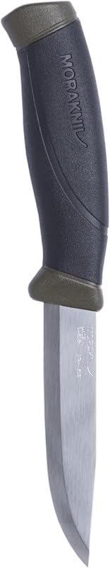 Morakniv Companion Fixed Blade Outdoor Knife with Stainless Steel Blade, 4.1-Inch, Military Green