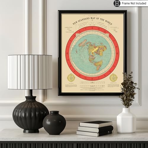 Carte du monde plate Gleason Poster Master 20x25 cm retro