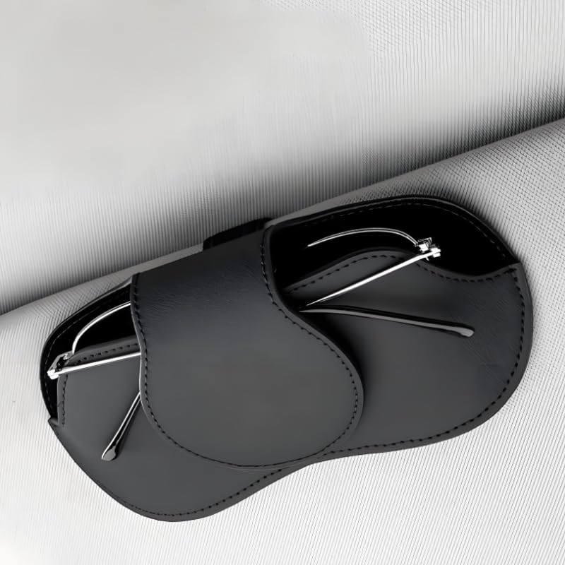 Cuero, Soporte para Gafas de Sol para Coche para Hyundai Tucson NX4 2021 2022 2023 2024, Clip Gafas Coches Accesorios Coche Interior, Negro