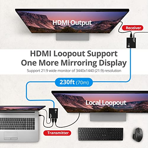 Siig 4K Hdmi Extender Balun Over Cat6/7 230Ft With Loopout And Ir Passthrough, 4K 60Hz, Audio Extractor (Ce-H27D11-S1) #TOP4