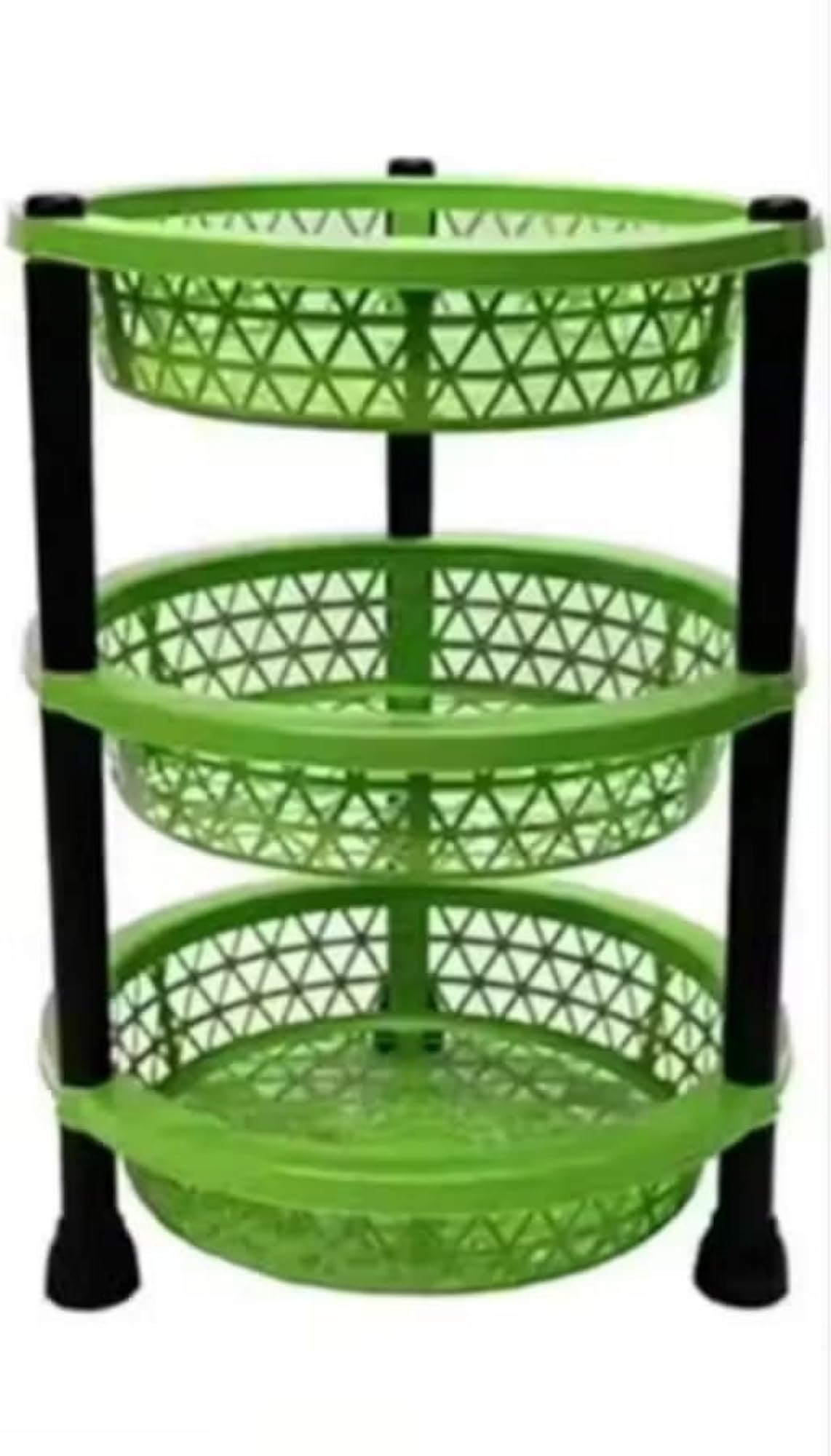 3-Tier Plastic Fruit and Vegetable Basket Stand