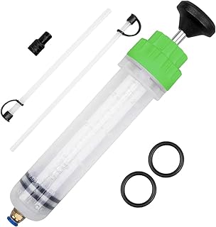 Car Fluid Extractor Pump, Vehicle Oil Change Syringe Evacuator with Hose, Manual Automotive Fuel Suction Filler Extraction Transfer Accessories, Universal for SUV, Sedan, Truck(Green)