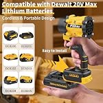 Cordless Leaf Blower Compatible with Dewalt 18V/20V Battery, 100,000RPM Powerful Handheld Air Blower Duster with LED Light, 2 in 1 Vacuum Duster & Blower for Cars, Home (No Battery)