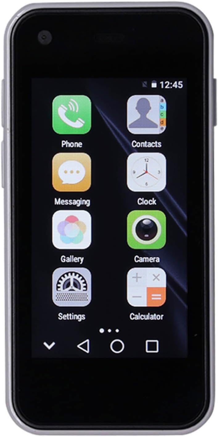 EBTOOLS Sudroid Mini Smartphone, World's Smallest Cell Phone, 2.5 Inch, Quad Core, 1GB 8GB, 5MP Dual SIM, HD Unlocked 3G Mobile Phone with Protective Shell (Pearl White)