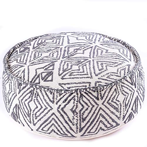 Mandala Life ART Tribal Pouf Ottoman - 24x8 inches Stuffed-Luxury, Artisan Room Décor