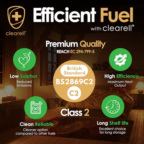 Clearell 16L | Pack of 4 | 16 Litres Premium Quality Kerosene Paraffin Heater Heating Oil Fuel | Compliant to BS2869C2