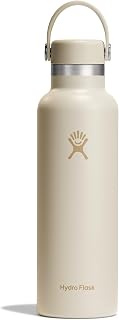 Hydro Flask 21 oz Standard Mouth Water Bottle - Leakproof Insulated Stainless Steel, Coconut Cream, 24 Hrs Cold