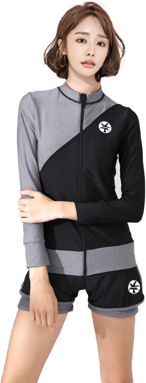 レディース ラッシュガード 長袖 フィットネス水着 体型カバー4点/5点セット(XXL,2016女)