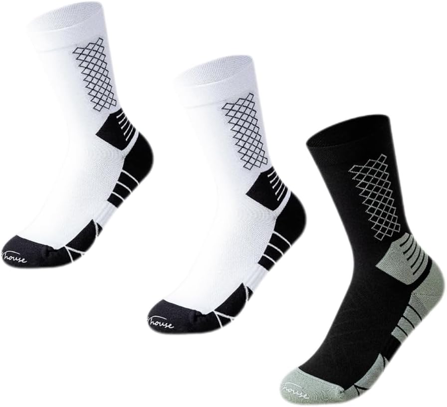 Women's 3 Pairs Color Block Cotton Socks Soft Cotton Versatile for Hiking Workouts Everyday Use US Size 4.5 to 8