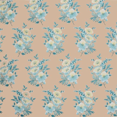 Image of VOMZER 300 TC Cotton Elastic Fitted Bedsheets Single Bed with 1 Pillow Cover | Single Bed with All Around Elastic, Size 36 x 72 x 8 Inches, Aqua Leaves