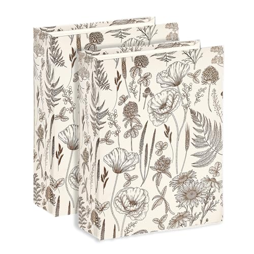 Box of 2 Kenro Wildflower Series White Foliage Pencil Sketch Picture Photo Album for 100 Photos 6x4" / 10x15cm - WF202W