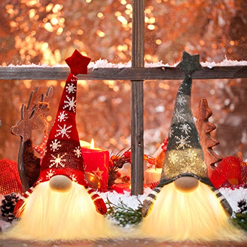GIGALUMI Lot de 2 nains de Noël lumineux - Décoration de fête scandinave Tomte Nisse - Fonctionne à piles Cover