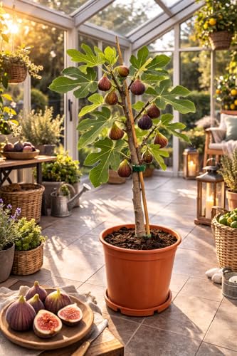 Feigenbaum Brown Turkey 70100 cm Winterharte Echte Feige (Ficus carica) Mediterraner Obstbaum für Garten Terrasse & Balkon