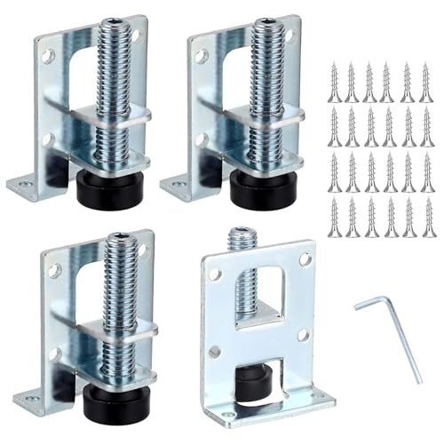 4 Pezzi Livellatori per Mobili, Piedini Di Livellamento Per Mobili Regolabili, Piedini di Livellamento Regolabili Resistenti, Per Tavoli, Scaffali, Armadi, Banco Da Lavoro Con Dadi Di Bloccaggio