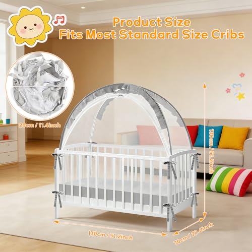 Crib Tent with Double Zipper