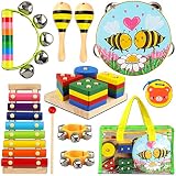 DIFFYBOX Toddler Musical Instruments for Kids,Baby Musical Toys Preschool Educational Wooden Percuss