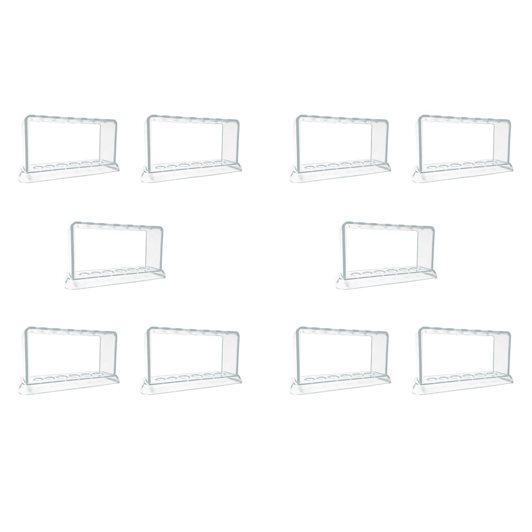 10X de PláStico Transparente Tubo de Ensayo en Rack 6 Agujeros del Soporte del Tubo de Ensayo de Laboratorio Soporte Escuela Estante Lab Supply Equipo 16.7X8X3 cm