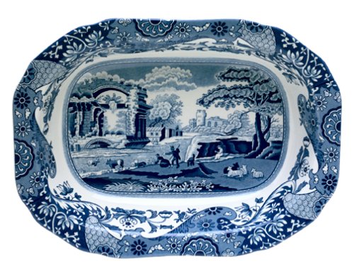 Spode Blue Italian Earthenware 9-1/4-Inch Open Vegetable Dish