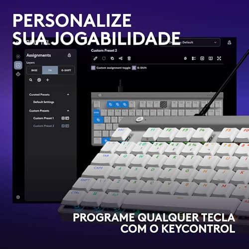 Teclado Mecânico Gamer Logitech G515 com Design TKL, RGB LIGHTSYNC e Switch GL Brown Tactile - Branco - Imagem 5