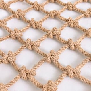 GEIRONV Ceiling Decoration Net, 1m Child Anti-Fall Net Balcony Fence Stair Safety Net Hemp Rope Protective Net Interior Decoration Net Protection Rope Net (Color : 12mm Diameter, Size : 15cm Grid)