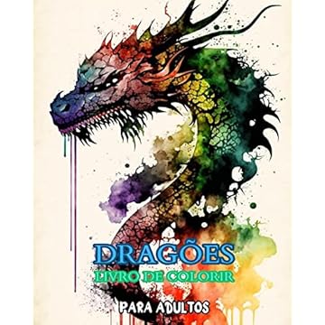 Capa do livro Dragões: um livro de colorir para adultos com mandalas: com criaturas de fantasia mítica e cenas de fantasia épica