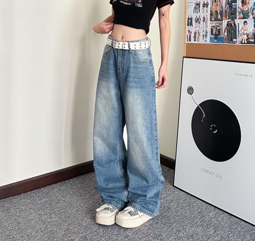 Baggy Jeans for Woman Y2k Pants Straight Leg High Waisted Jeans Womens Boyfriend Vintage Clothes Streetwear4